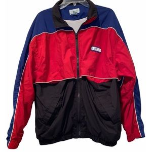 Vintage 90’s Izod Bomber Jacket Spellout Embroidered Chest Logo Windbreaker L